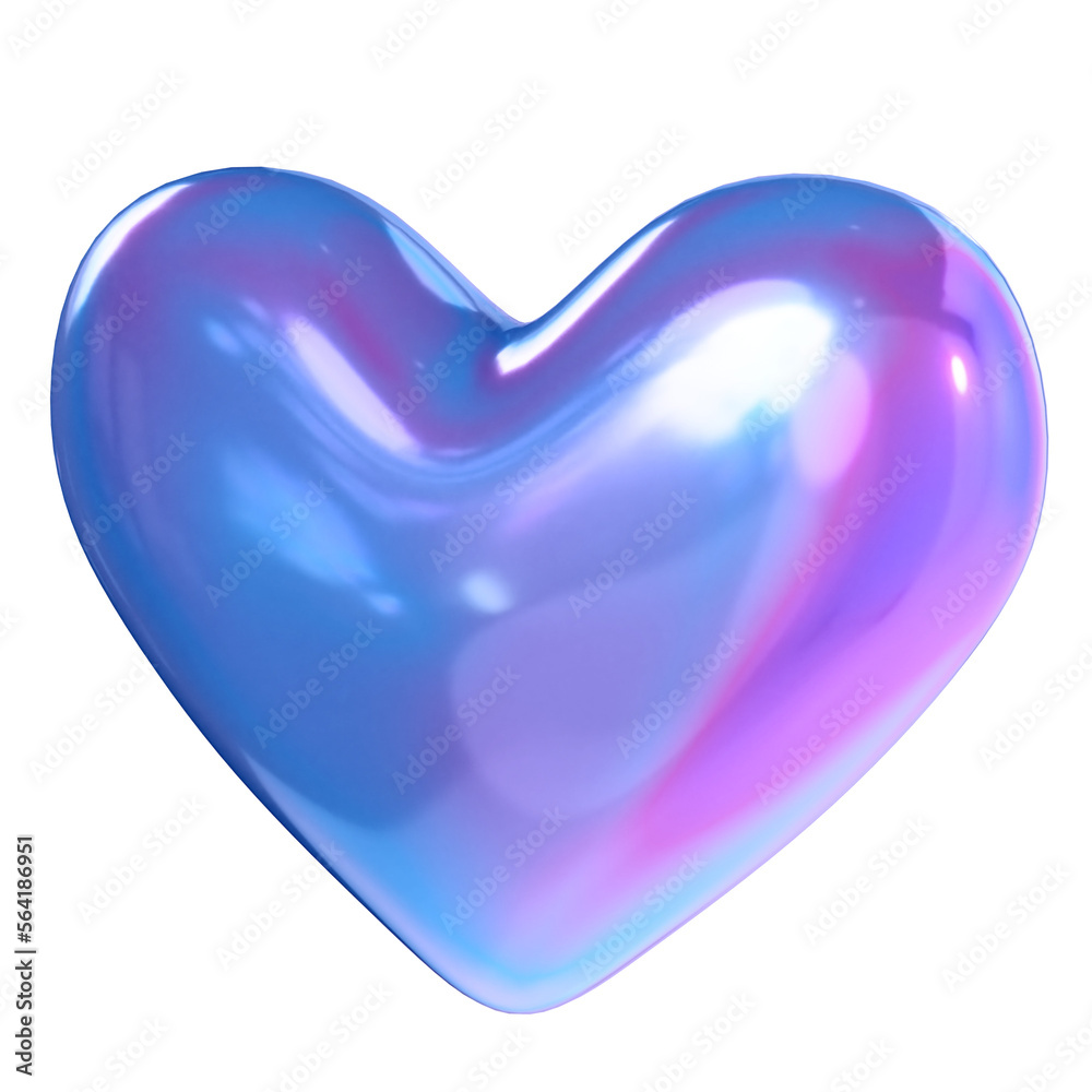 3d heart shape holographic. Transparent background 3d heart shape holographic. Transparent background