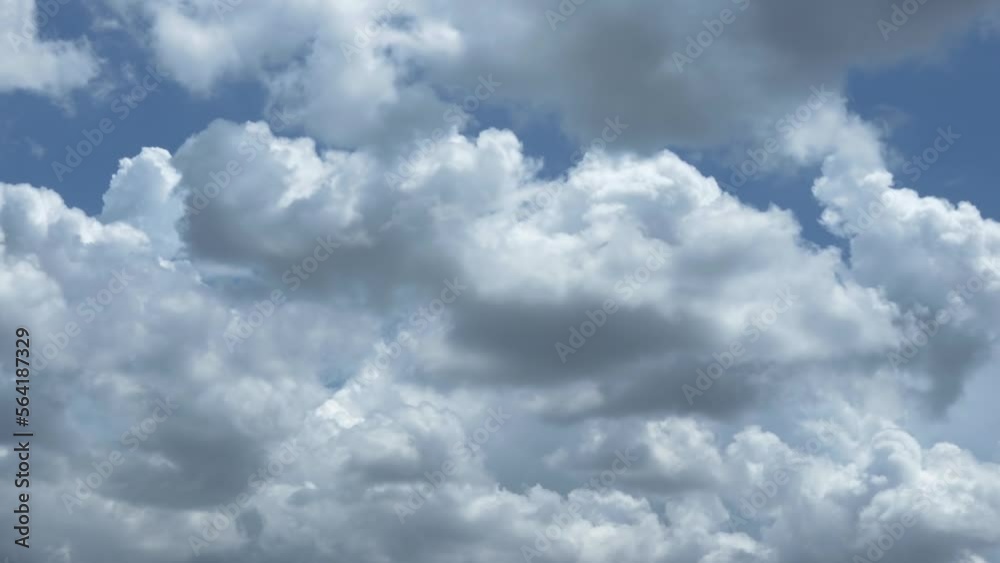 Timelapse white cumulus cloud in Blue sky, Puffy fluffy white clouds Nature weather blue sky. Timelapse white cumulus cloud in Blue sky, Puffy fluffy white clouds Nature weather blue sky.