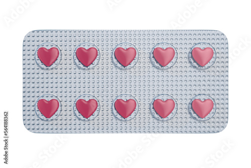 hearts in blister pack on w...