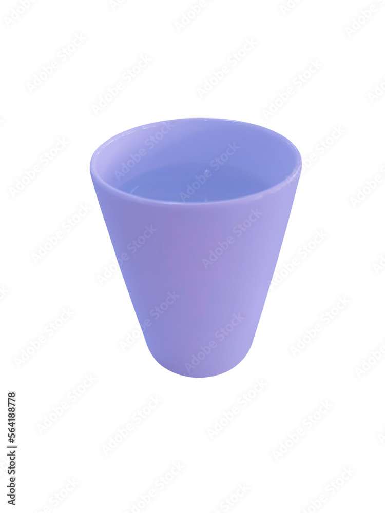 White plastic cup with almost full of water White plastic cup with almost full of water
