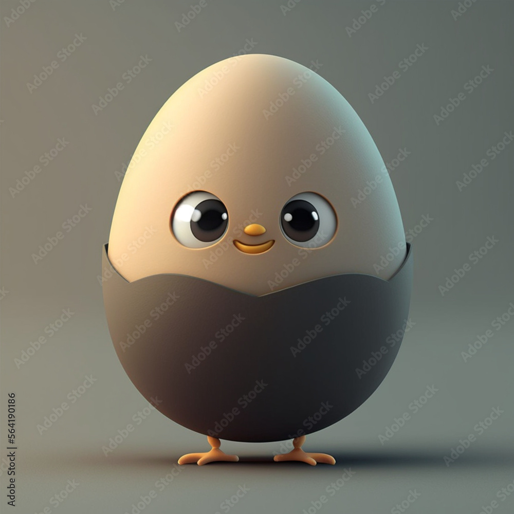 Cute egg Character, Generative AI Cute egg Character, Generative AI
