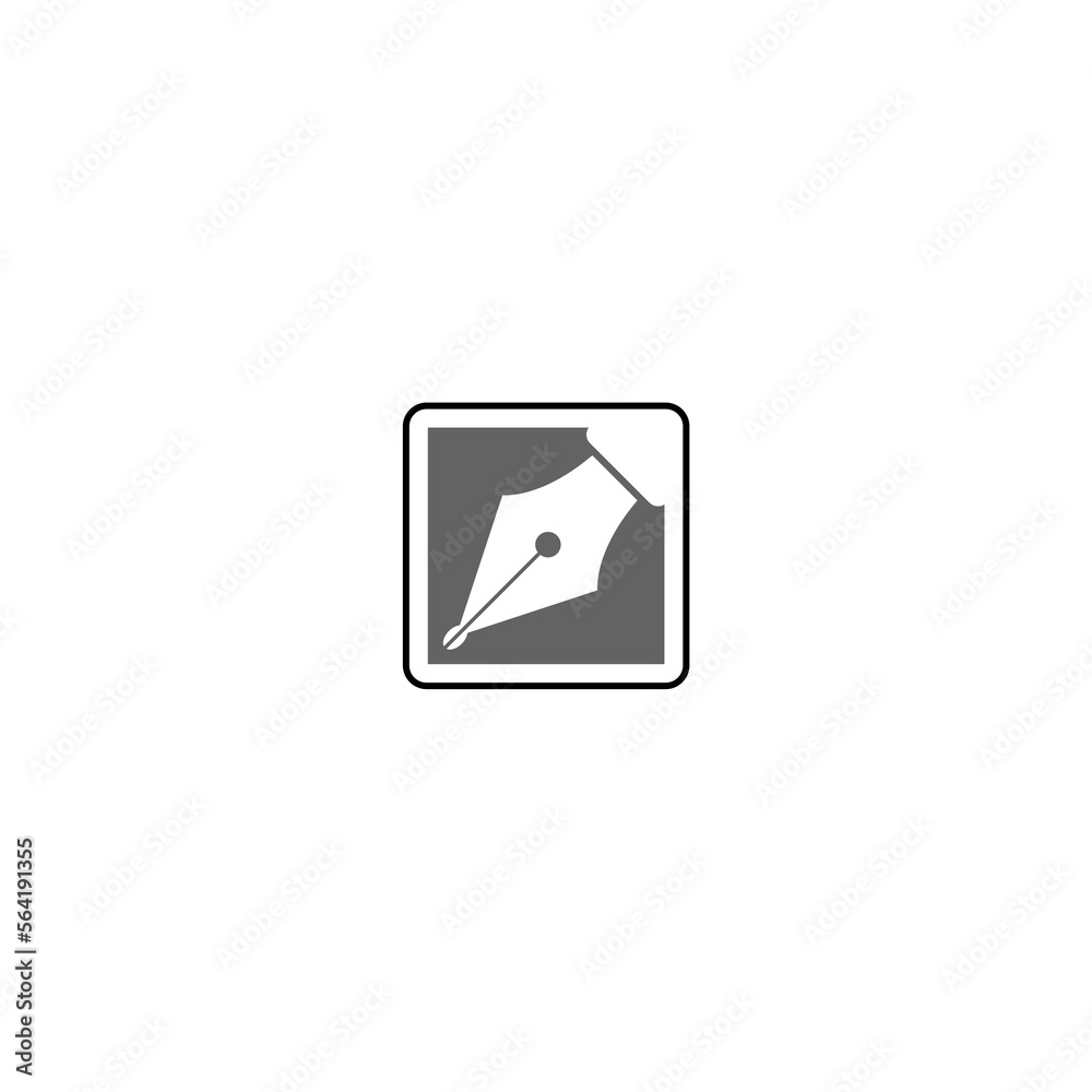 Creative writer logo pen isolated on white background Creative writer logo pen isolated on white background