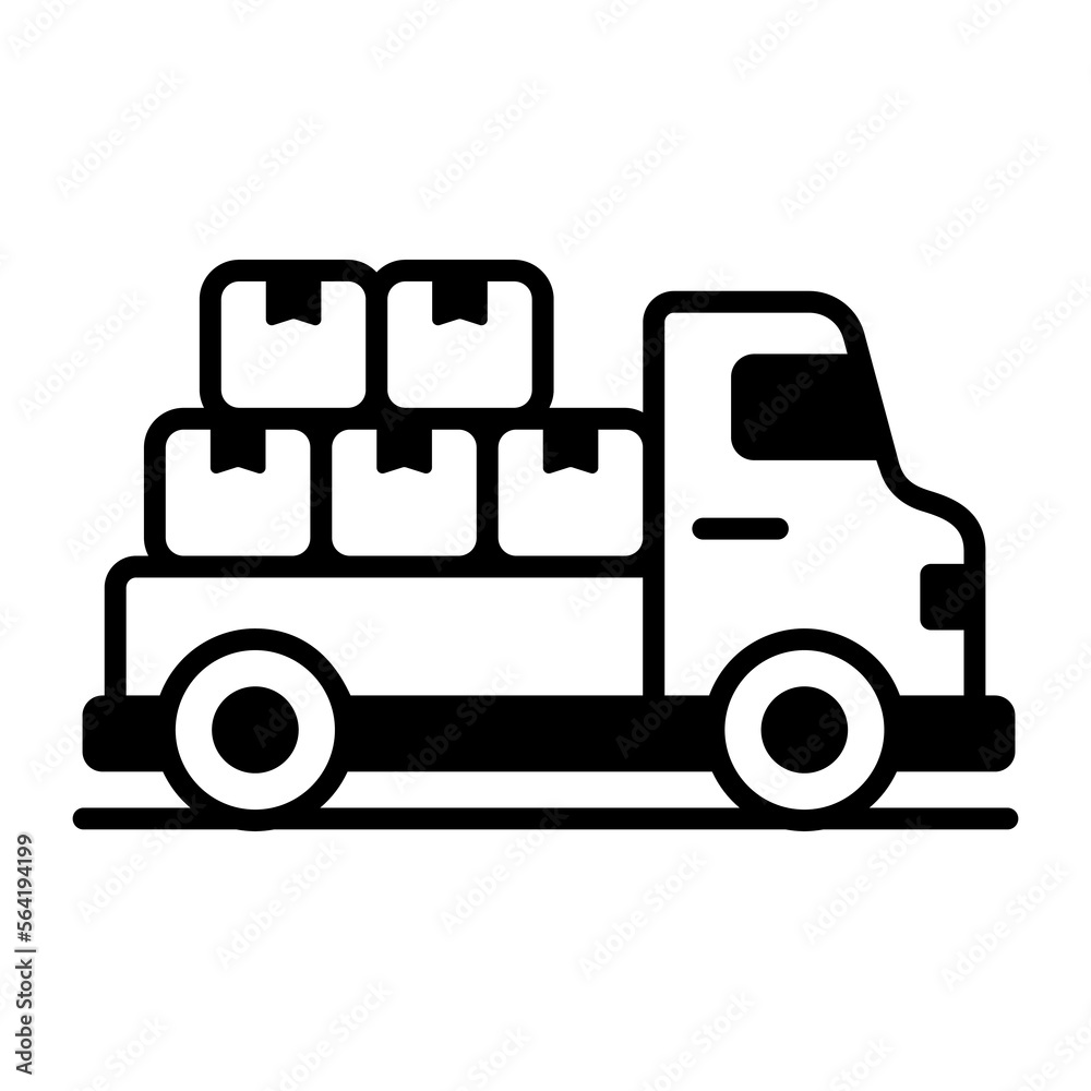 Cargo truck vector icon in modern and trendy style Cargo truck vector icon in modern and trendy style