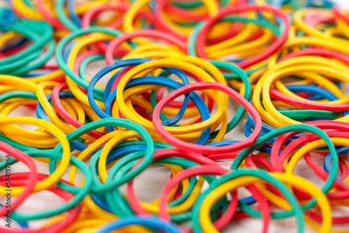 Multicolored elastic rubber bands
