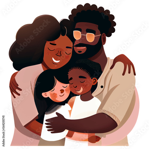 set vector illustration of two parents with their daughters