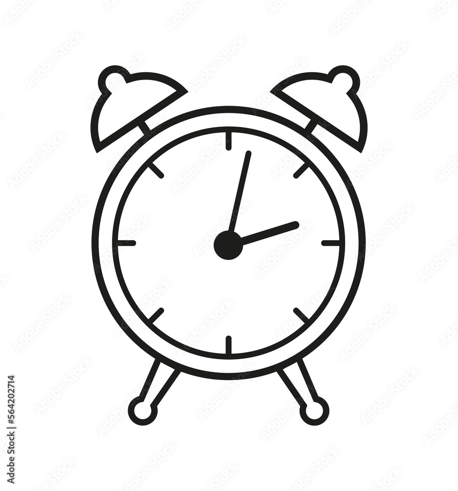 Black time clock icon isolated on white background Black time clock icon isolated on white background