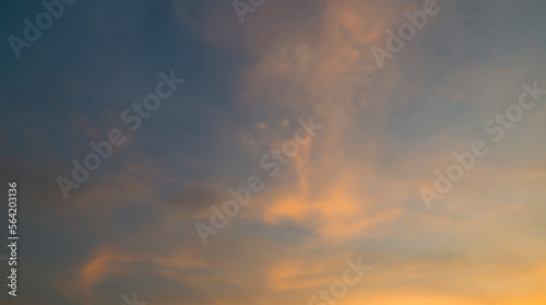 Dramatic clouds and sunset in the windy sky