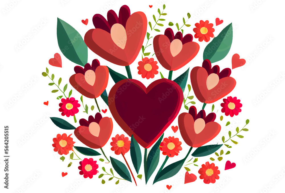vector illustration of frame background with heart spring concept