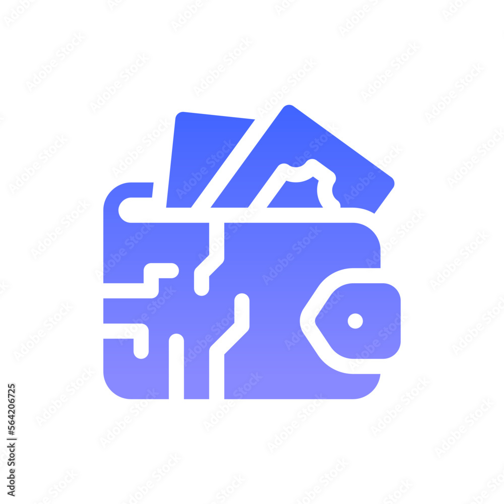 digital wallet flat gradient icon