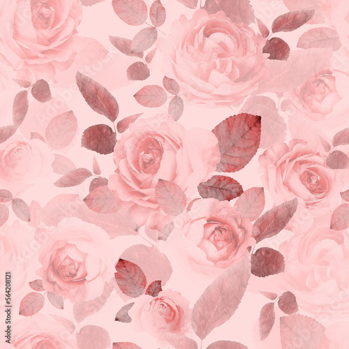 Wallpaper Mural Seamless Pattern. Floral summer background. Torontodigital.ca