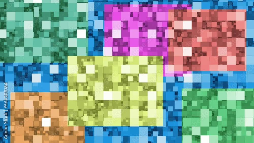 カラフルなブロックノイズのアニメーション背景 カラフルなブロックノイズのアニメーション背景