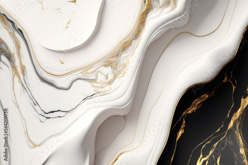 Fototapeta Naklejka Na Ścianę i Meble -  White marble abstract background texture. Luxury design for background or wallpaper presentation. Generative AI 