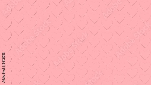 heart seamless pattern in pink background. 3d rendering