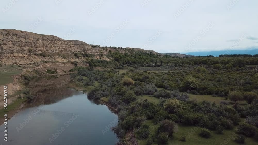 Landscapes Of A Green Valley With A River, Aerial View Landscapes Of A Green Valley With A River, Aerial View