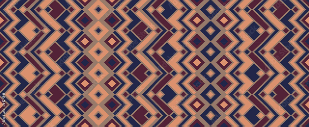 Asymmetric rhombus traditional motifs vector geometric pattern. Asymmetric rhombus traditional motifs vector geometric pattern.