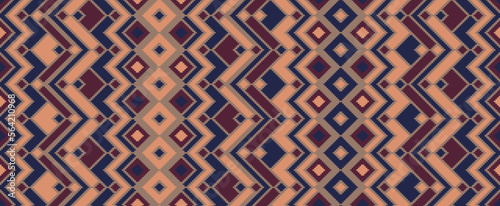 Asymmetric rhombus traditional motifs vector geometric pattern.