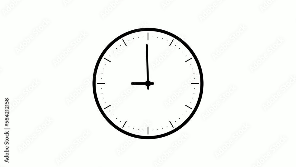 逆回転する時計のアニメーション