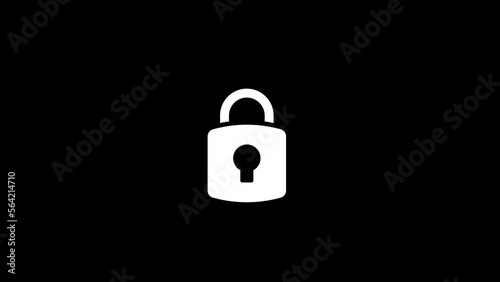 lock icon animation. Motion graphics 4k video motion animation sign.