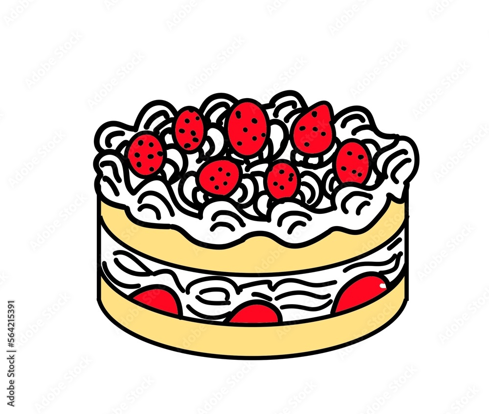 うちで作った いちごのスポンジケーキ うちで作った いちごのスポンジケーキ