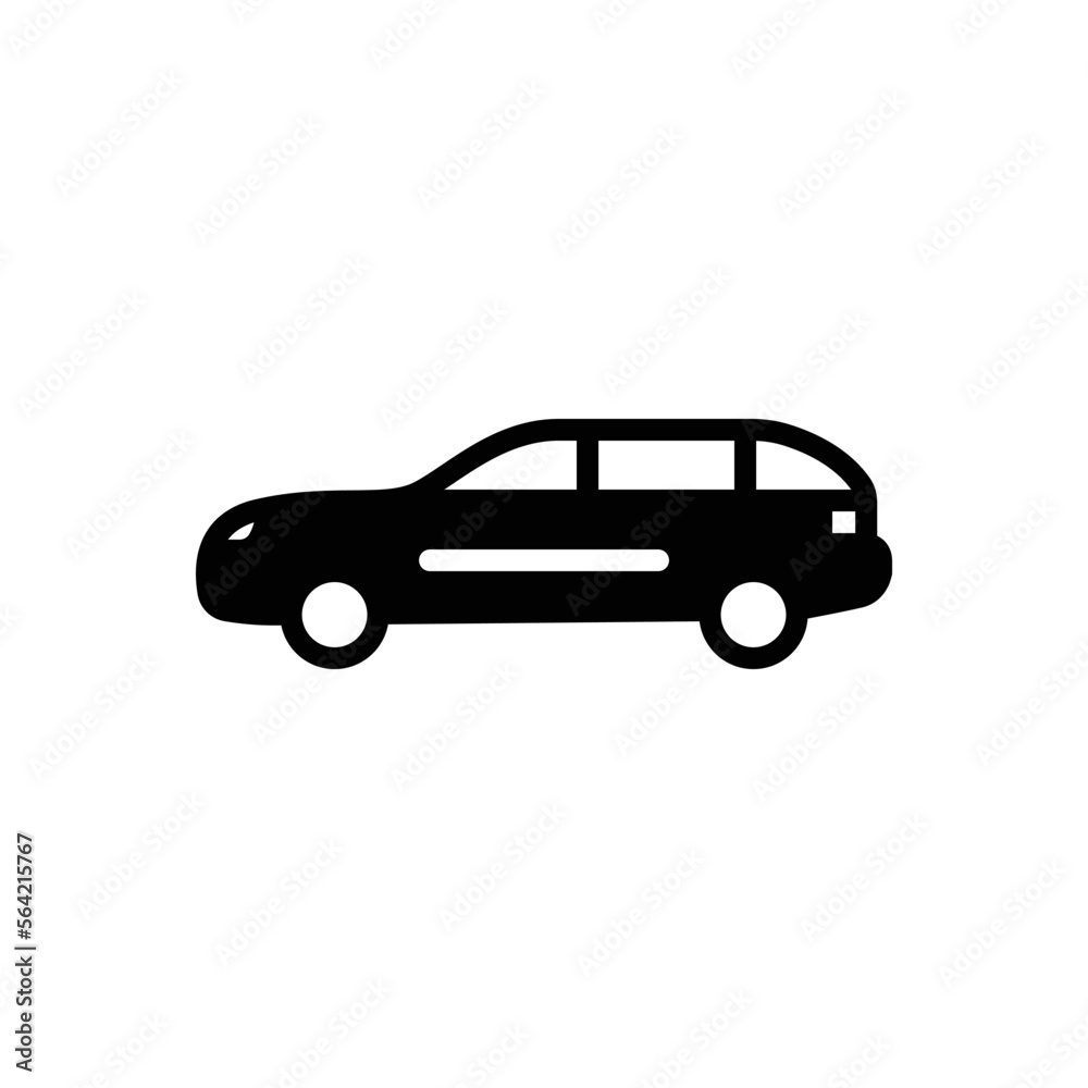 Black solid icon for car limo