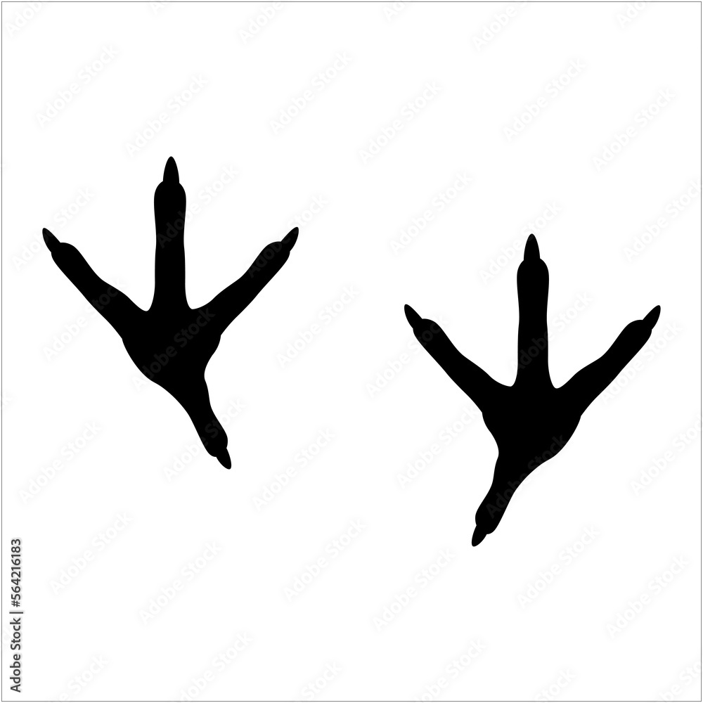 Chicken claw print. A pair of chicken claws. Black and white isolated in transparent background for sticker design template, pattern and more. Chicken claw print. A pair of chicken claws. Black and white isolated in transparent background for sticker design template, pattern and more.