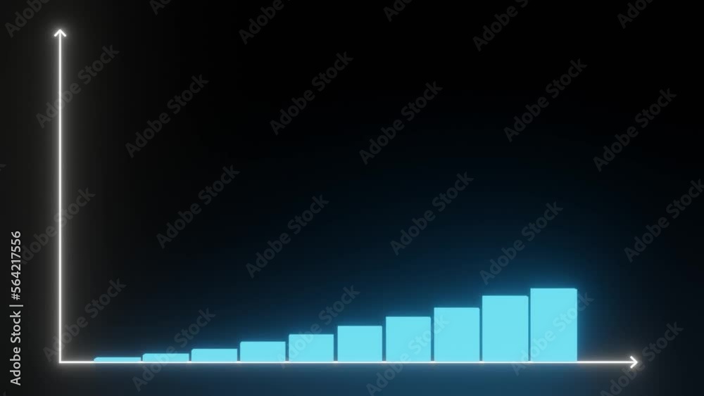 Stockvideon The use of animation Growth statistics for each column. up ...