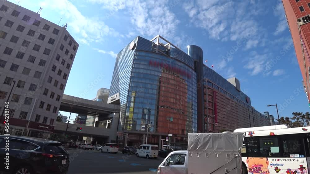 FUKUOKA, JAPAN NOVEMBER 2022 View around TENJIN area in Fukuoka