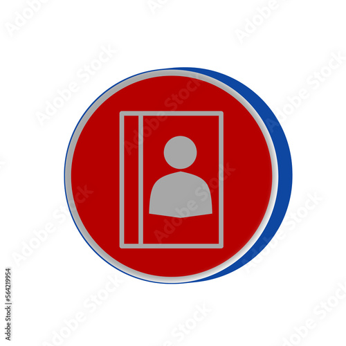 contact list icon in 3d design. contact book icon