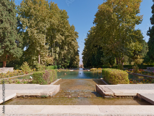 View of beautiful Shazdeh Mahan Historical Garden (Prince's Garden) near Mahan, Kerman Province, Iran