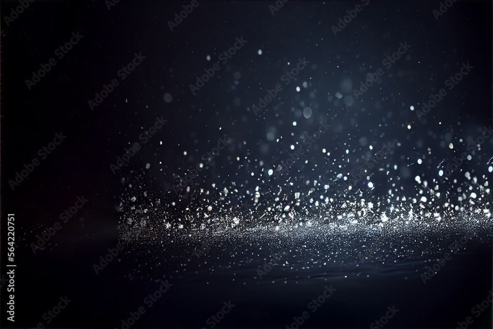 Glowing sparkles on a navy blue winter blizzard background Glowing sparkles on a navy blue winter blizzard background