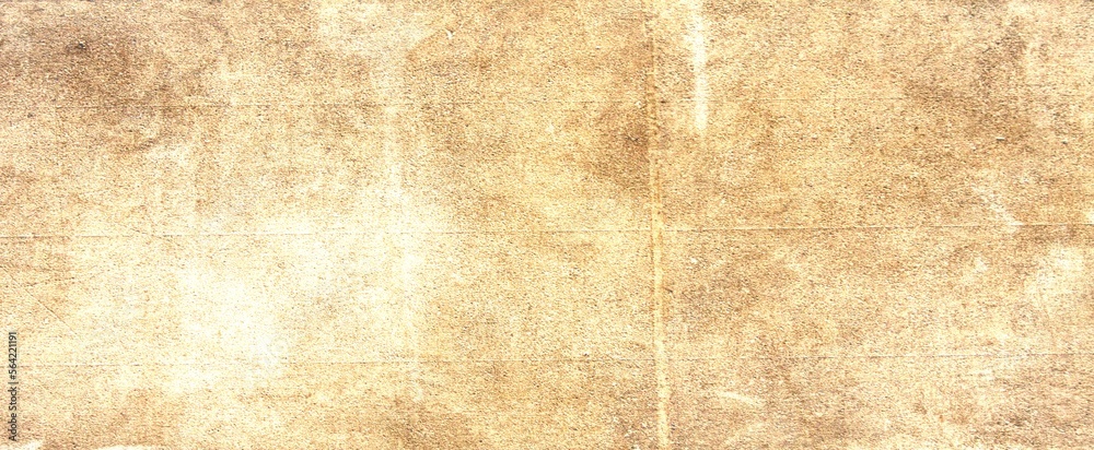 Fototapeta premium Old brown paper parchment background design with distressed vintage stains and ink spatter and white faded shabby center, elegant antique beige color