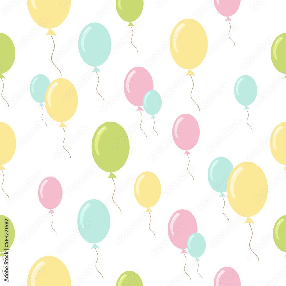 seamless pattern with balloons on white