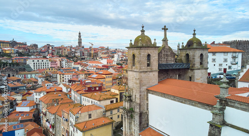 Porto, Portugal - 26.12.2022: Aerial View of the Church of Saint Lawrence in Porto