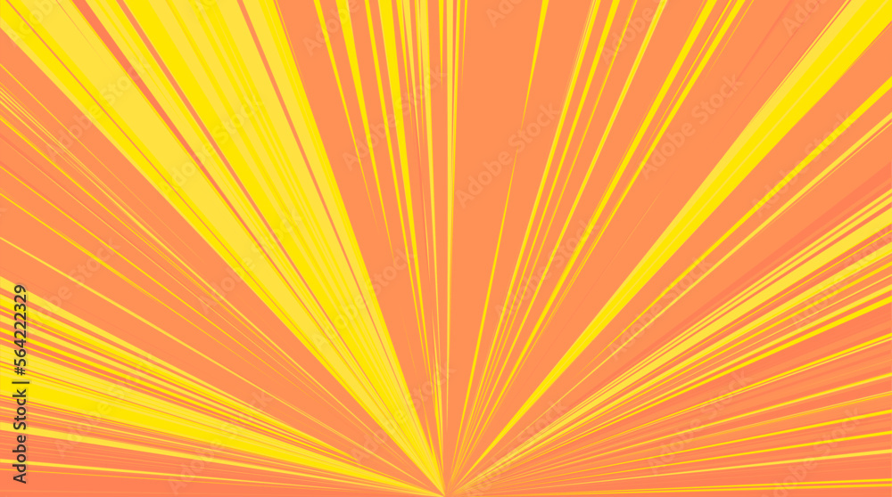 Orange radial lines abstract vector background Orange radial lines abstract vector background