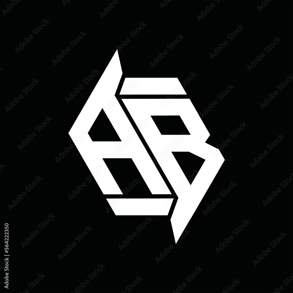 AB Logo monogram hexagon abstract shape vector images design template ...
