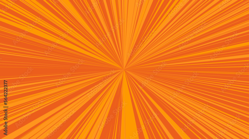 Obraz premium Orange radial lines abstract vector background