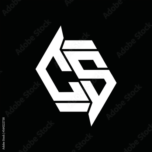 CS Logo monogram hexagon abstract shape vector images design template