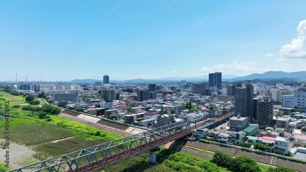 都市と道路 空撮 前進 都市と道路 空撮 前進