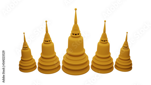 element of padoda stupa tower thailand temple object top view. songkran festival thailand travel. photo