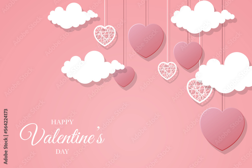 Valentine%27s day background with hearts illustration