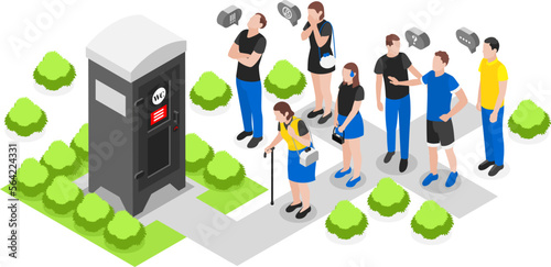Isometric Colored Queue Composition