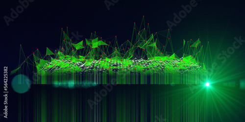 Quadro em tela Abstract  background contain grid in web with blurred lines and spot