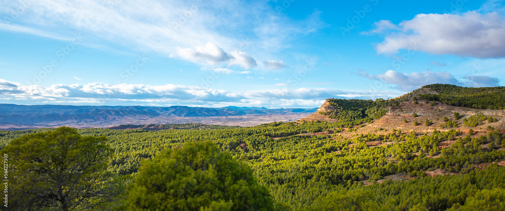 Aragon panoramic landscape view in Spain