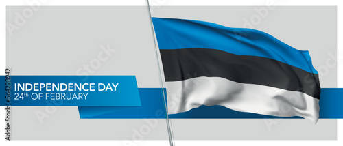 Estonia independence day vector banner  greeting card.