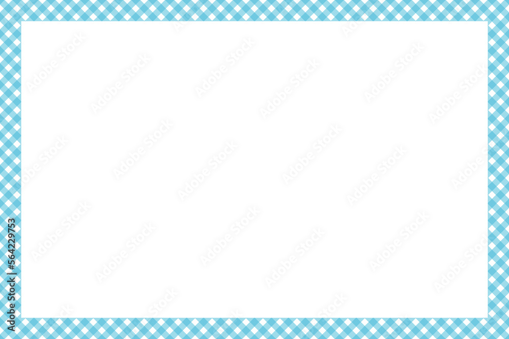 rectangle frame with blue and white gingham pattern, 6x4 ratio scale border isolated on transparent background, clip art, cut out, PNG illustration with space for photo, text rectangle frame with blue and white gingham pattern, 6x4 ratio scale border isolated on transparent background, clip art, cut out, PNG illustration with space for photo, text