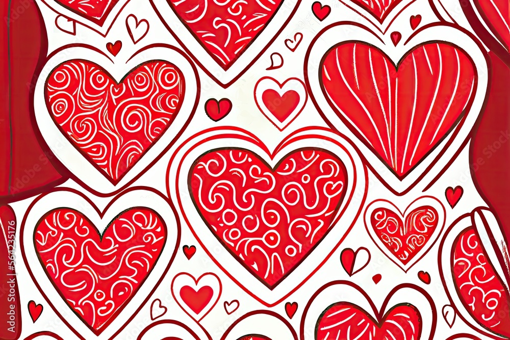 Cute heart shape illustration pattern