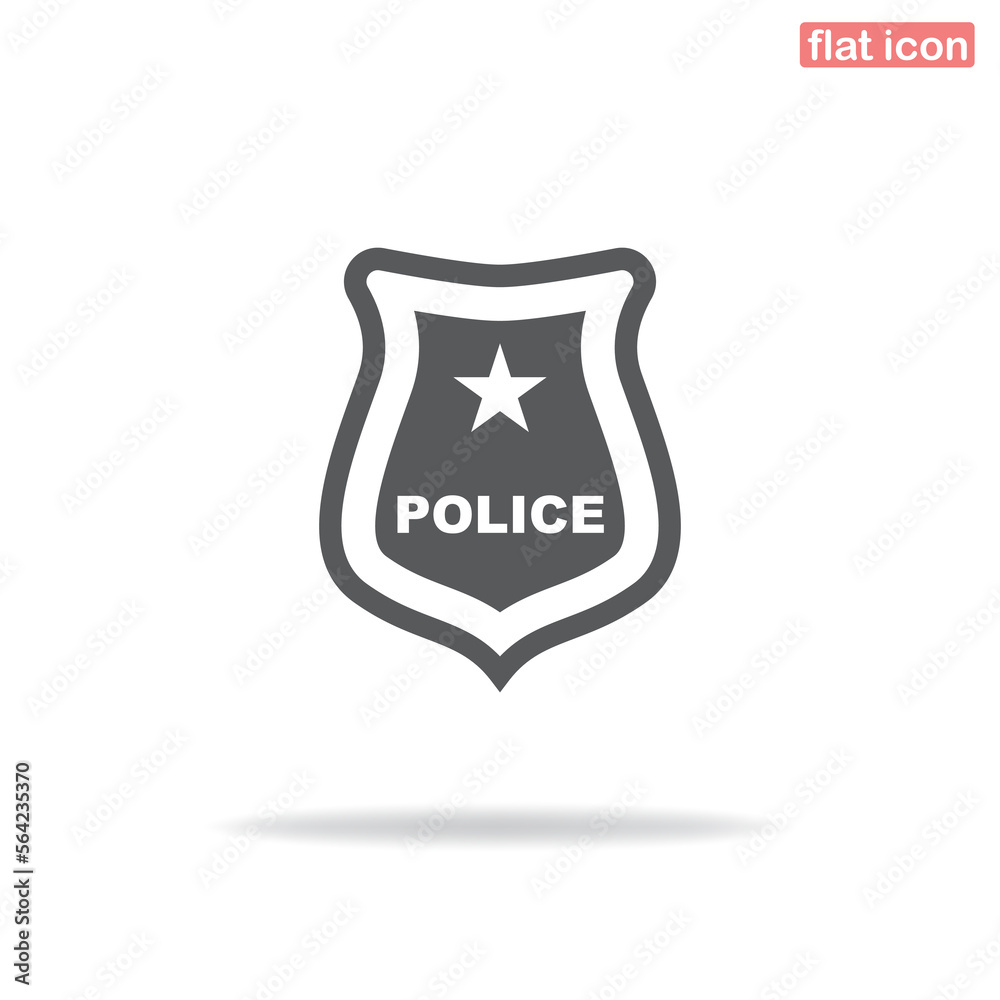 Police officer simple vector icon. Silhouette icon isolated on white background. Minimalistic style.
