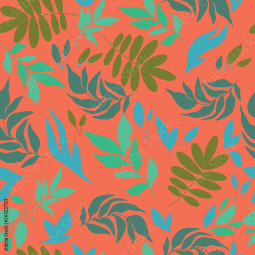 Modern exotic floral jungle pattern. Collage contemporary seamless pattern. Hand drawn cartoon style pattern.