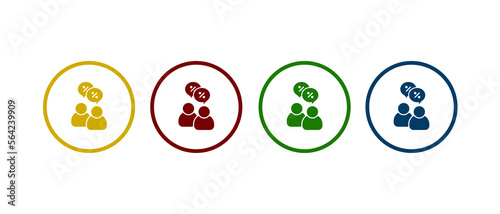 Businessman discuss sale marketing icon in flat style concept.	