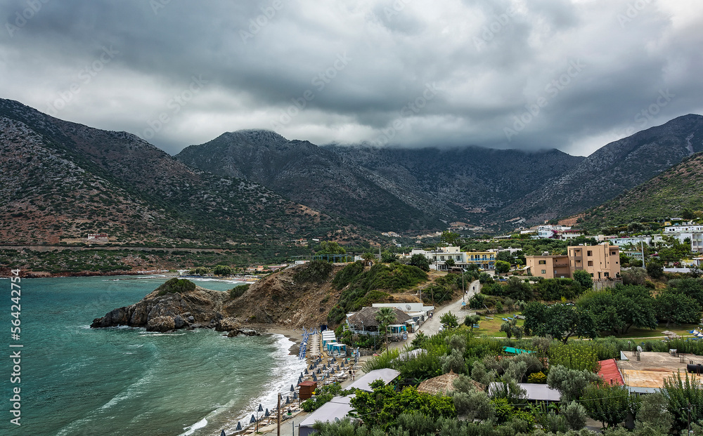 Beach Varkotopos in the village of Bali on the island of Crete (Greece)